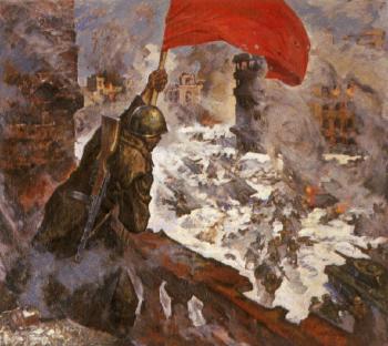 Flag of victory in Stalingrad by 
																			Alexei Andreyevich Prokopenko